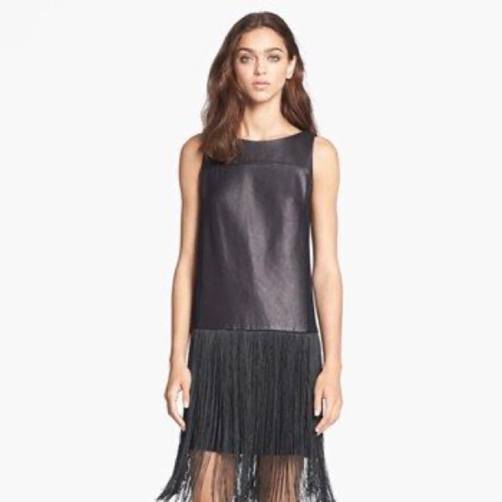 rag & bone Corina lamb skin fringe dress